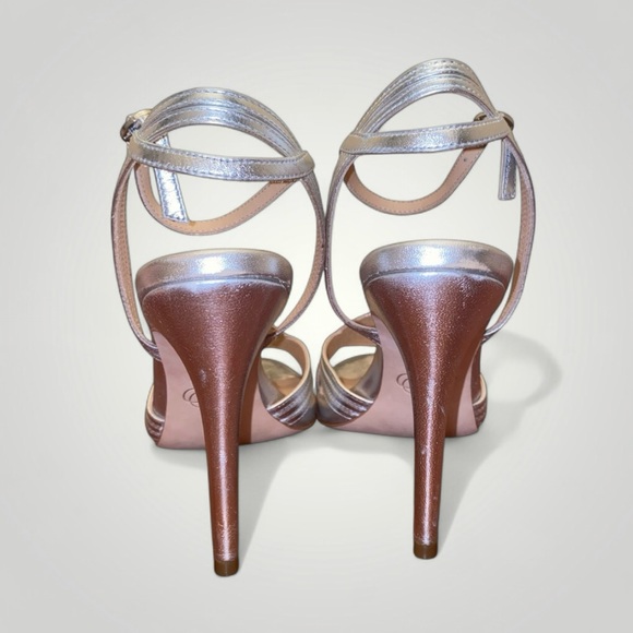 NEW JOAN OLOFF GALA SILVER METALLIC LUX NAPPA Size 9.5 - Picture 15 of 16